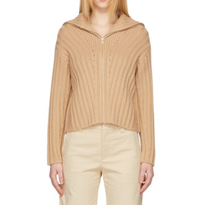 Cardigans de Algodão 100% de Alta Qualidade para Mulheres, Tops Casuais de Manga Longa com Zíper Lateral, Suéteres de Inverno - Product Image 2