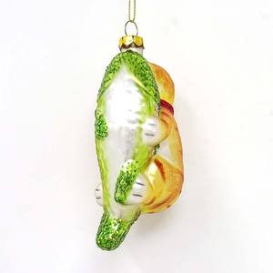Boules de gros chinoises noël vintage mignon chat jaune pendentif tenant du <span class=keywords><strong>poisson</strong></span> - Product Image 3