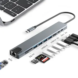 10 In 1 Poort 100W Pd Pc 4K Hd Tf Card Gegevens Usbc Poorten 2.0 3.0 Usb3.0 Type-C Adapter Usb-C Laptop Type C Usb Hub Docking Station