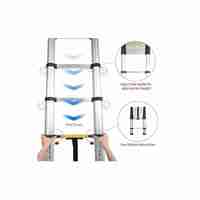 Échelle télescopique à résistance à l'escalade en aluminium 6063, échelle pliante en fibre de verre extensible pour usage domestique