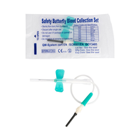 Aiguille papillon de sécurité stérile jetable pour usage médical et vétérinaire 19G/20G/21G/22G/23G pour prélèvement sanguin