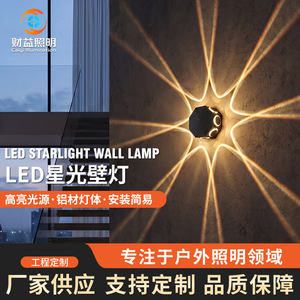 Lampe murale LED extérieure Starlight hexagonale octogonale en aluminium étanche pour éclairage de jardin extérieur - Product Image 5