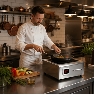 Table de cuisson à <span class=keywords><strong>induction</strong></span> électrique industrielle commerciale 6000W, robuste, en acier inoxydable, professionnelle pour restaurant, vente en gros - Product Image 2