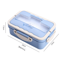 Boîte Bento à 3 Compartiments Compatible Micro-Ondes, en Paille de Blé, Anti-Fuite, Forme Rectangulaire, avec Poignée, Contenant Alimentaire de Rangement, Très Populaire