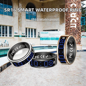 Anneau intelligent en acier inoxydable SR16, affichage des appels, rappel d'appels, étanche IP68, chargeur sans fil IOS, suivi de la santé et de la forme physique, contrôle par application - Product Image 2