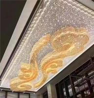 Luminaire suspendu moderne en cristal K9 rond, triple couche, avec base en acier inoxydable pour hôtel