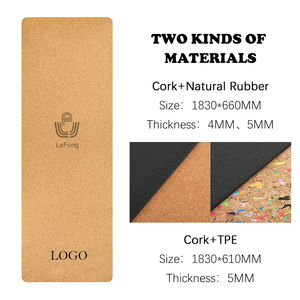 Tapete de Yoga para Niños de 5 mm, Antideslizante, de Caucho Natural y Corcho Ecológico, con Logotipo Personalizado, Naranja, Regalo Promocional Personalizable - Product Image 4