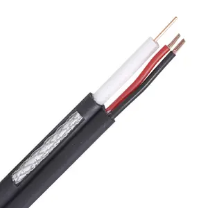 Premium Catv Siamese Heliax RG6 Coaxial Cable 1000ft 64/80/96/112/128 × 0.12 ALまたはCCA PVC /PE /LZSH Bonded AL CAMBO/OEM Foam PE