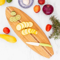 Planche à découper et plateau à fromages en bois de bambou en forme de planche de surf 23" x 7-1/2" Ustensiles de cuisine