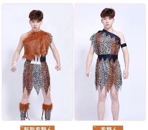 Nouveautés BX : Costumes de cosplay amusants pour la famille, imprimé léopard, style africain et indien, pour Halloween, costumes de <span class=keywords><strong>homme</strong></span> <span class=keywords><strong>des</strong></span> cavernes pour parents et enfants - Product Image 6