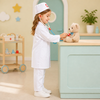 Ensemble de 2 costumes médicaux pour enfants, garçons et filles, pour se déguiser en médecin, chirurgien, pour Halloween, cosplay