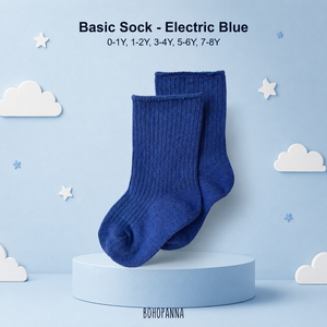 Calcetines suaves de color azul eléctrico para bebés pequeños que brindan comodidad ligera, materiales transpirables y un ajuste seguro en todo momento. - Product Image 3