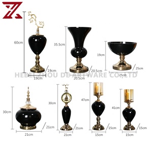 Fábrica Direta Tabletop Vidro Preto Ornamentos Decorativos Metal Base Artesanato Decoração Casa Acessórios - Product Image 6