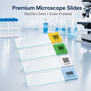 MEDONLY Portaobjetos de Microscopio de Vidrio Esmerilado a Color para Laboratorio Médico y de Patología, con Impresión por Transferencia Térmica para Identificación - Product Image 1