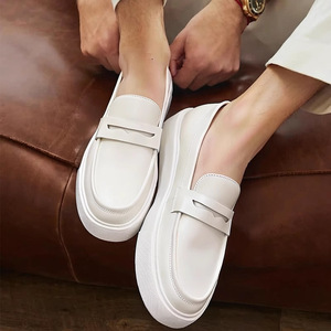 Nouvelles chaussures d'été pour hommes - chaussures Oxford en cuir véritable - style britannique avec semelle épaisse et talon compensé - Product Image 2