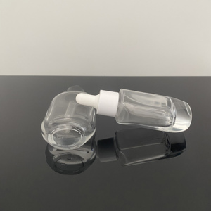 Cuentagotas de punta de goma de botella de vidrio redondeada de forma cuadrada de 30ml para botellas de líquido de esencia de aceite esencial difusor de escarcha - Product Image 3