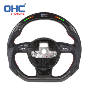 Volant LED S3 S4 S5 S6 Au-di OHC MOTORS pour Audi <span class=keywords><strong>RS</strong></span> RS3 RS4 RS5 RS6 RS7 S-<span class=keywords><strong>line</strong></span> SQ5, volant en fibre de carbone avec échappement - Product Image 3