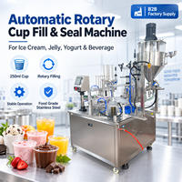 Machine de remplissage et de scellage rotative automatique de haute qualité pour boissons, yaourts, gelées, crèmes glacées, confitures et chocolat, 250 ml, 1 gobelet