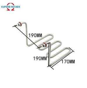 หม้อทอดสเตนเลสสี่เหลี่ยมอุตสาหกรรม4KW 3kW 2KW 1kW 220V อุปกรณ์ทำความร้อนแบบท่อแบน - Product Image 2