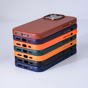 Original Nappa Classic Pure 7 colores PU Funda de <span class=keywords><strong>teléfono</strong></span> de cuero artificial para iPhone 14 16 17 Pro Max - Product Image 2