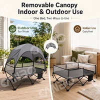 CANBO Lit portable pliable de luxe pour chien de haute qualité avec housses amovibles