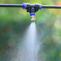 Kit de buses de brumisation à basse pression à prix abordable avec raccord en T à 3 voies de 6 mm pour l'arrosage, le refroidissement et l'humidification des jardins et l'aménagement paysager