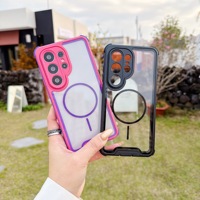 Coque Hybride 2-en-1 à Contraste de Couleurs pour Samsung S26 Ultra S25 S24, Chargement Sans Fil, en TPU et PC, Magnétique – Vente en Gros Usine