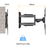 Soporte de televisión montado en la pared ajustable con inclinación giratoria de movimiento completo, extensor de pantalla LED de montaje de TV de 17 a 56 pulgadas para ver cómodamente