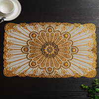 Nouveau produit 30*45cm, nappe de table rectangulaire en PVC écologique, design moderne, estampage dorée, décoration de la maison, salle à manger, cuisine