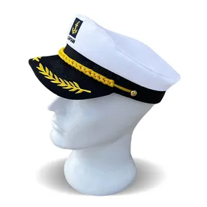 Gorras de Béisbol Ajustables Blancas de Marinero para Disfraces de Fiesta Temática Náutica - Product Image 4
