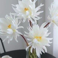 Bunga Epiphyllum Spider Lily Plastik Sutra Berkualitas Tinggi, Tangkai Tunggal, Tangkai Panjang, Gaya Tradisional, untuk Pernikahan, Fotografi Luar Ruangan