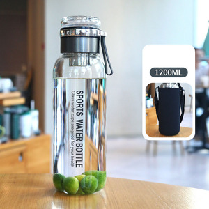 Meilleure vente 2025 Sports Fitness bouteille d'eau en verre de grande <span class=keywords><strong>taille</strong></span> avec infuseur à thé Logo personnalisé boisson au jus - Product Image 5