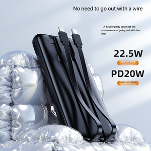 High Capacity 30000mAh Power Bank with Cables 22.5W PD <b>Fast</b> Charging LED Display Portable Power Station <b>USB</b> - Product Image 6
