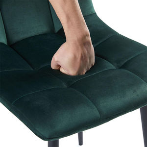 Ghế ăn chân kim loại đen giá sỉ, ghế ăn phòng ăn sang trọng bọc nhung xanh gỗ - Product Image 6