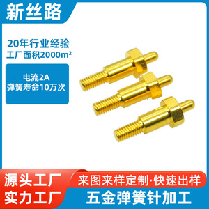 Pogopin à ressort de type insert 2026P0G045, contact en cuivre à courant élevé à trou traversant, broche filetée télescopique à bande élastique - Product Image 5