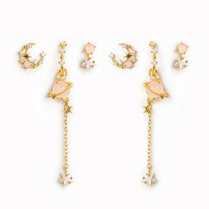 Bijoux fantaisie <span class=keywords><strong>Piercing</strong></span> étoile lune cubique zircone pendentif Cartilage boucle d'oreille chaîne cerceau boucle d'oreille - Product Image 1