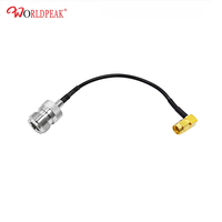 Câble RF coaxial RG174 N femelle vers RP-SMA mâle à angle droit, 50 Ohms, pour antenne, routeur, personnalisable en usine