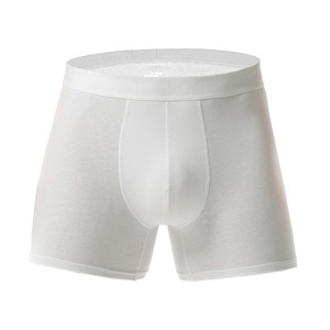 Men <b>Boxer</b> Briefs 100% Cotton Mid-Rise Breathable Solid Flat-Front Plus Size Underwear Machine Wash - Product Image 2