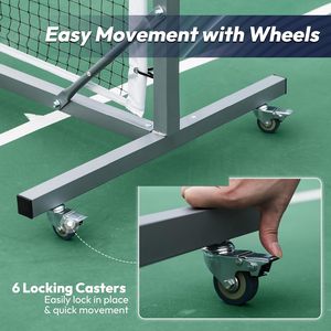 Chất lượng cao có thể tháo rời pickleball <span class=keywords><strong>Net</strong></span> Heavy Duty quy định có kích thước <span class=keywords><strong>Net</strong></span> với có thể khóa bánh xe pickleball <span class=keywords><strong>Net</strong></span> - Product Image 2