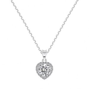 Dylam - Elegante Collar de Plata 925 Hipoalergénica con Cadena de Eslabones y Colgante de Corazón con Circonita 5A para Mujer, Fabricante de Joyas - Product Image 1