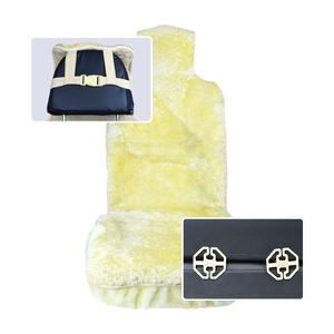 Fundas de Asiento de <span class=keywords><strong>Coche</strong></span> de Piel de Oveja Auténtica al por Mayor, Tapicería de Automóvil de Piel, Tamaño Estándar - Product Image 4