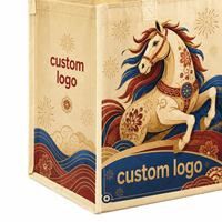 Sacs fourre-tout non tissés laminés personnalisés avec logo, réutilisables, imprimés, pour le commerce de détail, les courses et la promotion