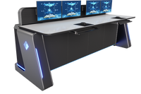 Escritorio de Oficina Comercial en Oferta, Consola de Centro de Comando con Estructura de Acero y Altura Ajustable, Consola Ergonómica