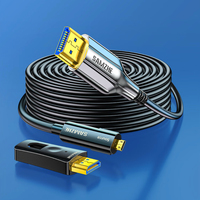 SAMZHE Zinklegierung Glasfaser HDMI-Kabel 4K/60Hz HDMI + Micro HDMI 2-in-1 Endgetrennt Wanddurchführungs-Fertigkabel HD-Kabel