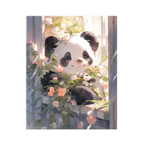 Hot Sell Panda 0 Basic Diy Digital Oil Painting Hand Painted Hand Painted Acrylic Filled Decompression Decorative Painting