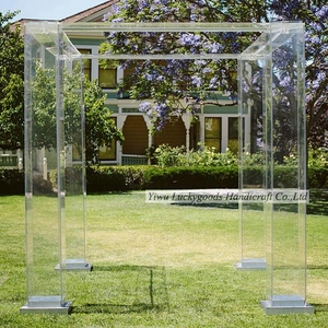 Decoración de Boda Personalizable de PVC Acrílico <span class=keywords><strong>Transparente</strong></span> con <span class=keywords><strong>Fondo</strong></span> de Arco BJ220102 para Salón de Bodas y Escenario - Product Image 3