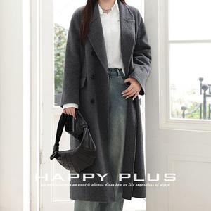 Manteau en laine croisé mi-long pour femme Colorful Story, gris foncé uni, avec étiquette, taille 90-84 - Product Image 5