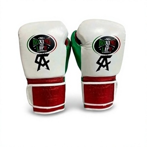 Professional No Boxing No Life Canelo White Red Green Real Cowhide Leather Boxing Gloves Mexican Style Hook Loop Lightweight - Product Image 6