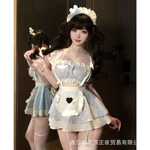 Original sexy lingerie set for women, featuring a cute maid uniform, sexy bunny girl, and QQNY style. - Product Image 4