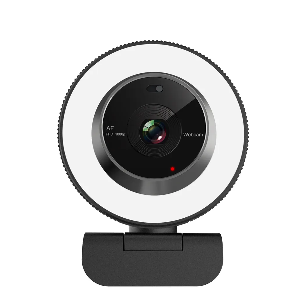 OEM Webcam PC USB Video Chat LED Light Stream Kamera Web ROHS Webcam Cincin Cahaya Full HD 1080